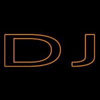 Orange Dj Double Stroke Neonskylt