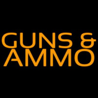 Orange Guns And Ammo Neonskylt
