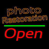 Orange Photo Restoration With Open 2 Neonskylt