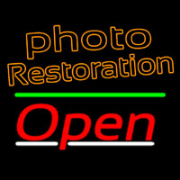 Orange Photo Restoration With Open 3 Neonskylt