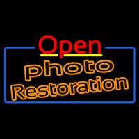 Orange Photo Restoration With Open 4 Neonskylt