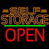 Orange Self Storage Block With Open 1 Neonskylt