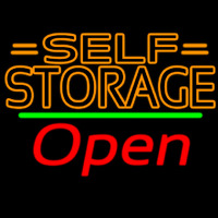 Orange Self Storage Block With Open 2 Neonskylt