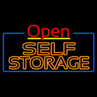 Orange Self Storage Block With Open 4 Neonskylt