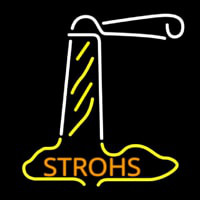 Orange Strohs Lighthouse Beer Sign Neonskylt