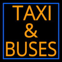 Orange Ta i And Buses With Border Neonskylt
