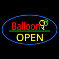 Oval Block Open Balloon Neonskylt