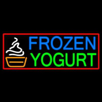 Oval Blue Green Frozen Yogurt Neonskylt