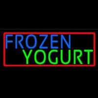 Oval Blue Green Frozen Yogurt Neonskylt