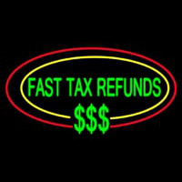 Oval Fast Ta  Refunds Neonskylt