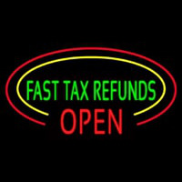 Oval Fast Ta  Refunds Open Neonskylt