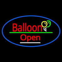 Oval Open Balloon Green Line Neonskylt