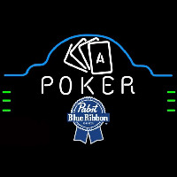 Pabst Blue Ribbon Poker Ace Cards Beer Sign Neonskylt