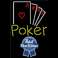 Pabst Blue Ribbon Poker Ace Series Beer Sign Neonskylt