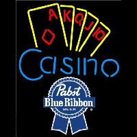 Pabst Blue Ribbon Poker Casino Ace Series Beer Sign Neonskylt