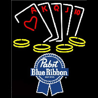 Pabst Blue RibbonPoker Ace Series Beer Sign Neonskylt