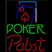 Pabst Green Poker Red Heart Beer Sign Neonskylt