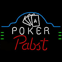 Pabst Poker Ace Cards Beer Sign Neonskylt