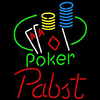 Pabst Poker Ace Coin Table Beer Sign Neonskylt