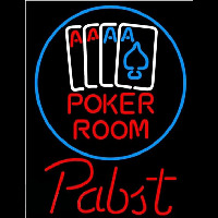 Pabst Poker Room Beer Sign Neonskylt