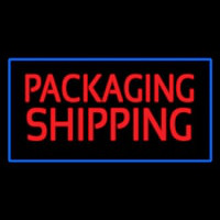 Packaging Shipping Blue Rectangle Neonskylt