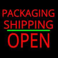 Packaging Shipping Open Block Green Line Neonskylt