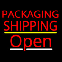 Packaging Shipping Open Yellow Line Neonskylt