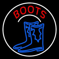Pair Of Boots Logo With Border Neonskylt