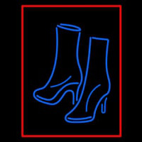 Pair Of Boots With Red Border Neonskylt