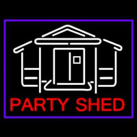 Party Shed With Blue Border Neonskylt