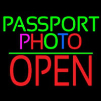 Passport Multi Color Photo With Open 1 Neonskylt