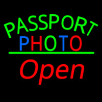 Passport Multi Color Photo With Open 2 Neonskylt