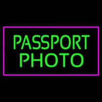 Passport Photo Purple Rectangle Neonskylt