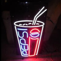 Pepsi Soda Pop Glas Öl Bar Öppet Neonskylt