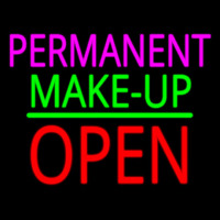 Permanent Make Up Block Open Green Line Neonskylt