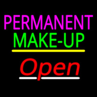 Permanent Make Up Open Yellow Line Neonskylt