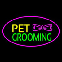 Pet Grooming Logo Oval Purple Neonskylt