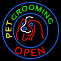 Pet Grooming Open Block Neonskylt