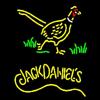 Pheasant and Jack Daniels Whiskey Neonskylt