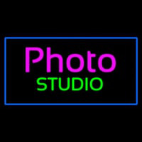 Photo Studio Blue Rectangle Neonskylt