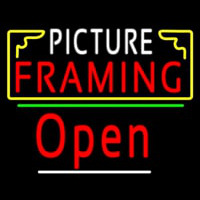 Picture Framing With Frame Open 3 Logo Neonskylt