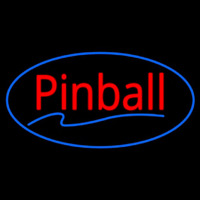 Pinball Blue Oval Neonskylt