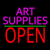 Pink Art Supplies Block With Open 3 Neonskylt