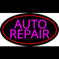Pink Auto Repair Red Oval Neonskylt