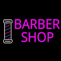 Pink Barber Shop With Logo Neonskylt