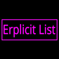 Pink Border Erplicit List Neonskylt
