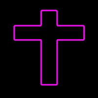 Pink Christian Cross Neonskylt
