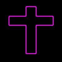 Pink Christian Cross Neonskylt