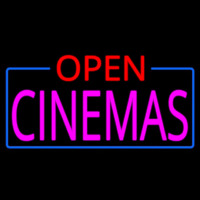 Pink Cinemas Open Neonskylt