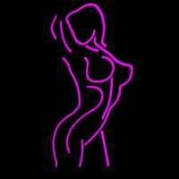 Pink Erotic Dancer Girl Neonskylt